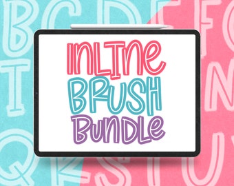 Inline Brush Set: Procreate Lettering Brushes (Digital Download)