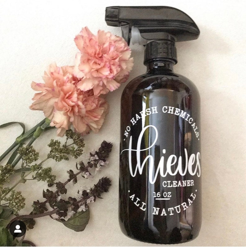 Thieves Label 16 oz spray bottle label Essential Oil label Etsy