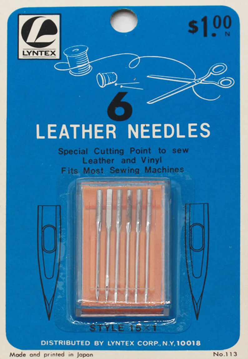 Size 18 Leather Sewing Machine Needles pack of 6 Etsy