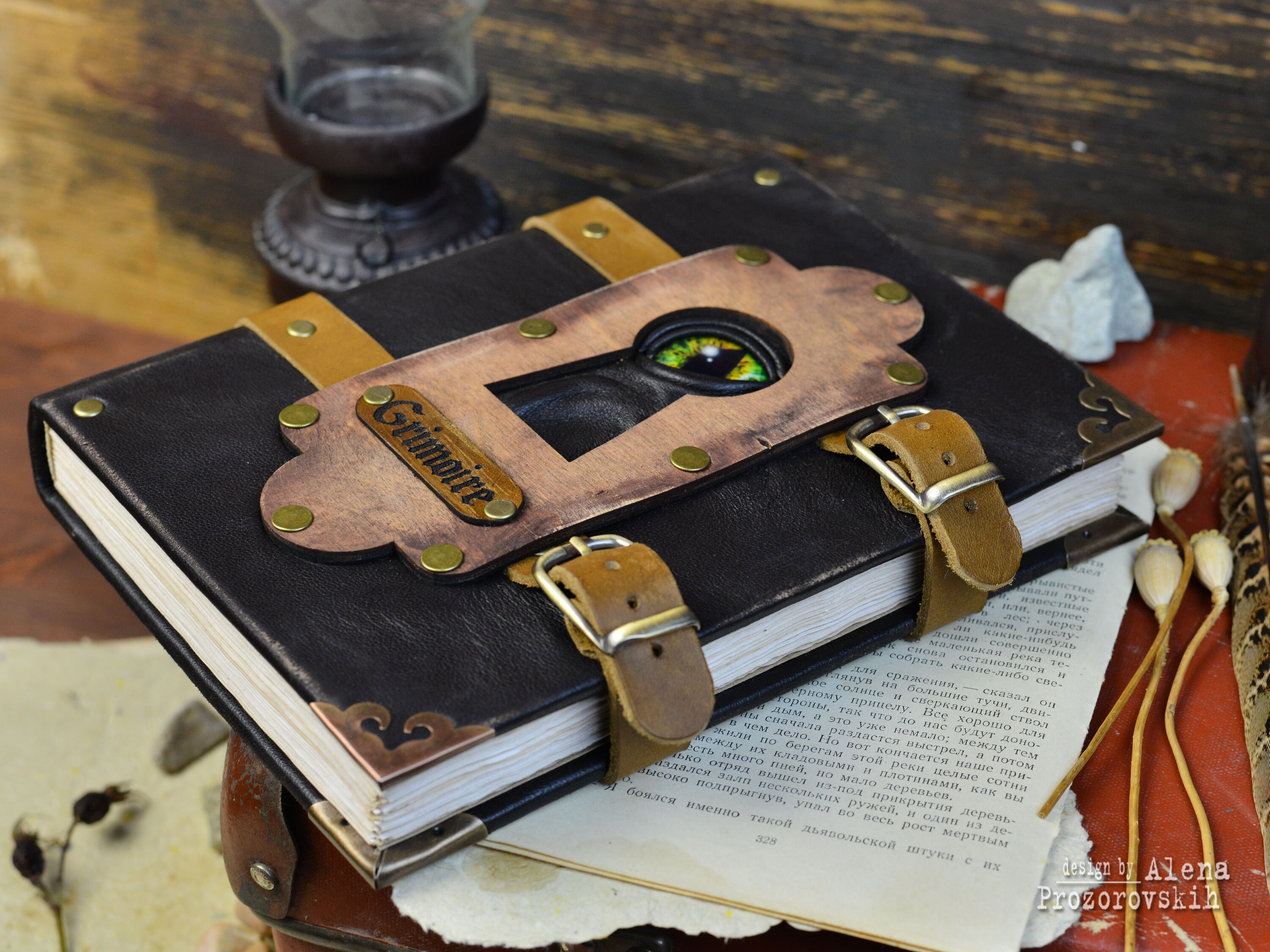 Leather grimoire Notebook Dragon black leather grimoire Etsy