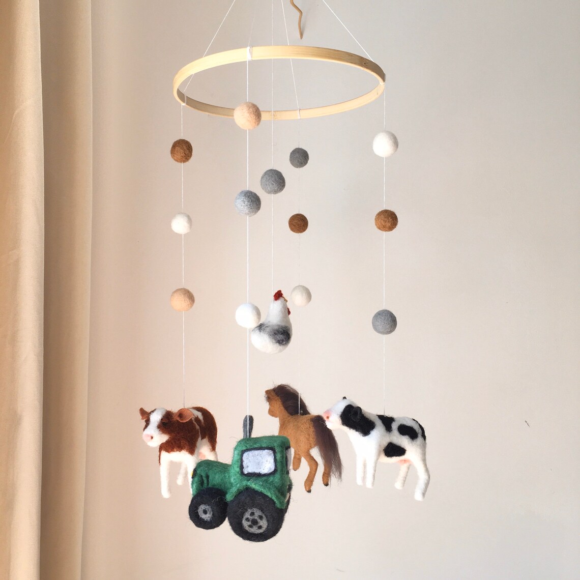 Farm baby mobile Animal mobile Farm nursery Farm crib Etsy