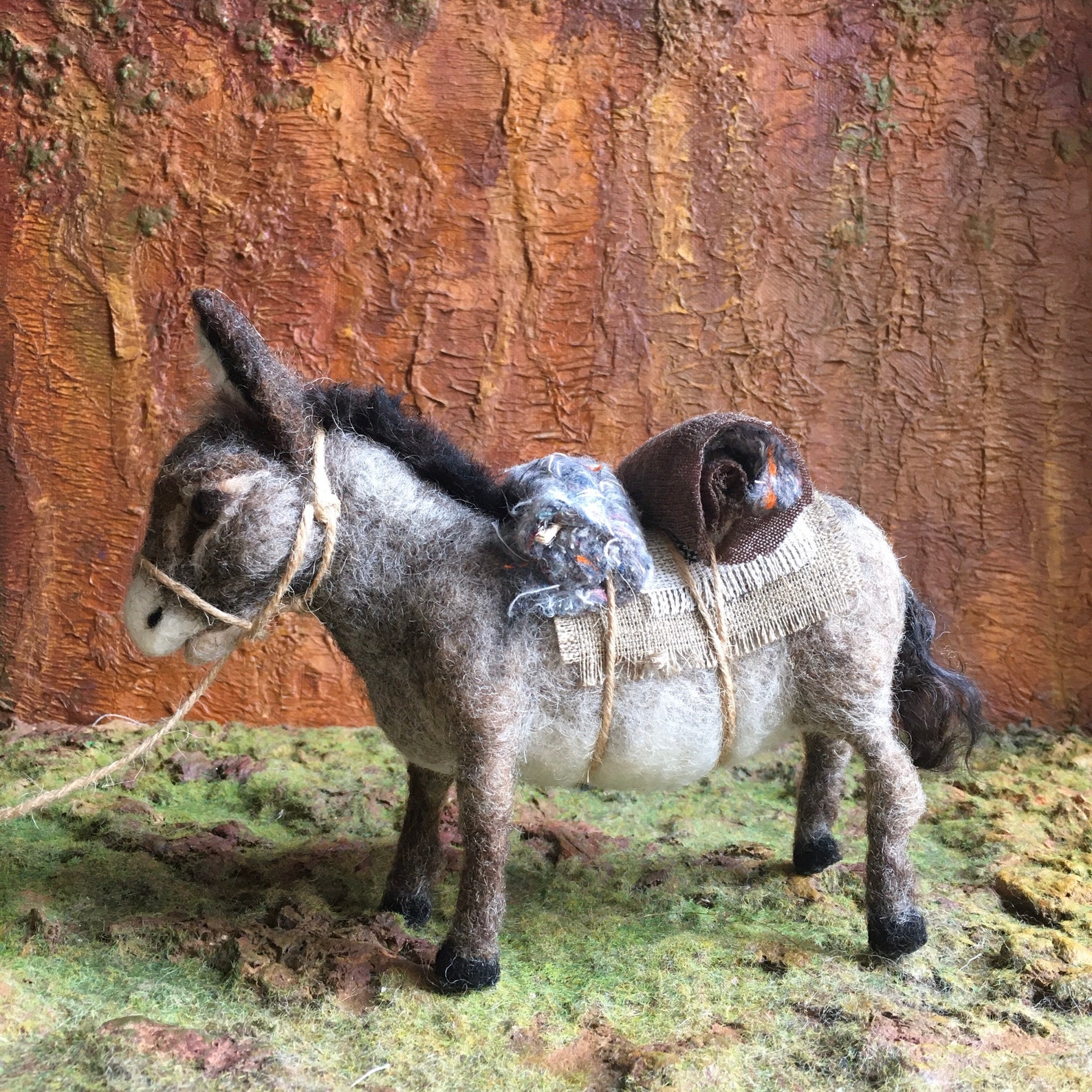 Needle felted donkey Farmhouse decor Felt donkey Felted Etsy