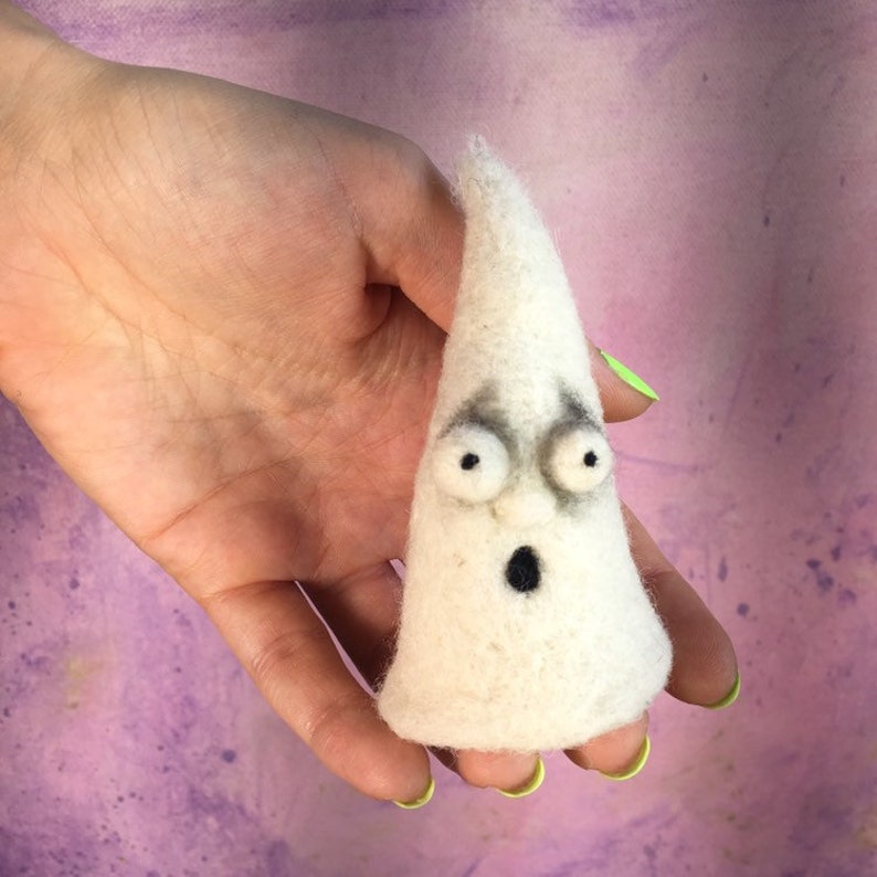 Set of Three Needle Felted Ghosts Halloween Ideas. Etsy
