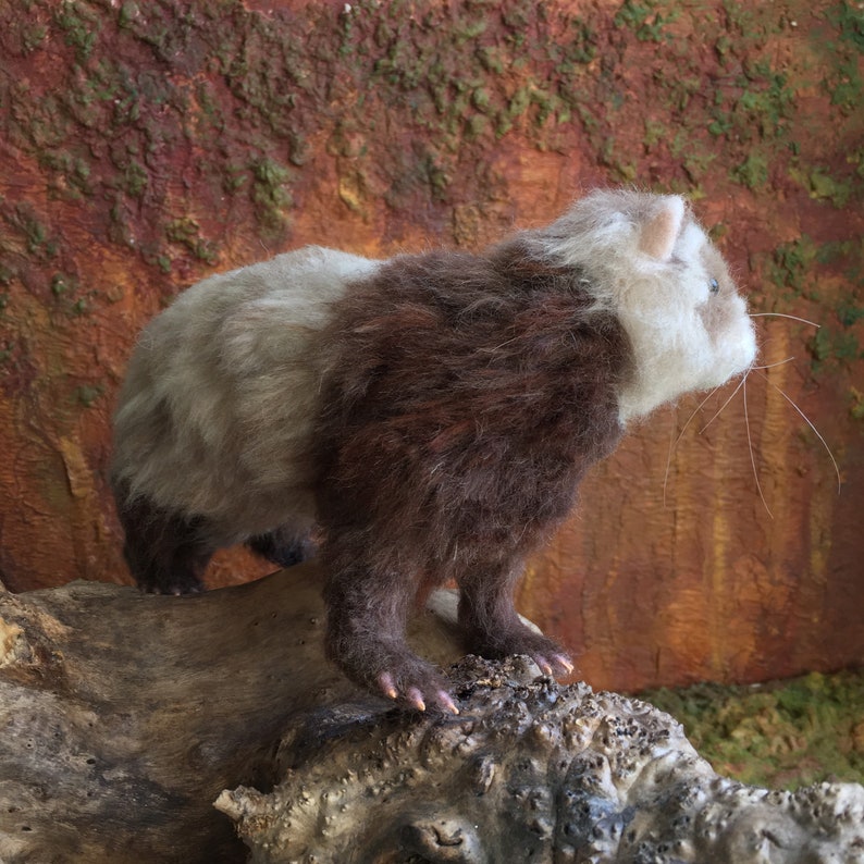 Ferret doll needle felted ferret sculpture. Etsy