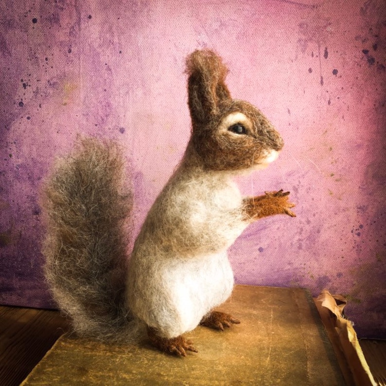 Choose ONE Squirrel Baby Needle Felted Acorn Artist Ooak Handmade to Order