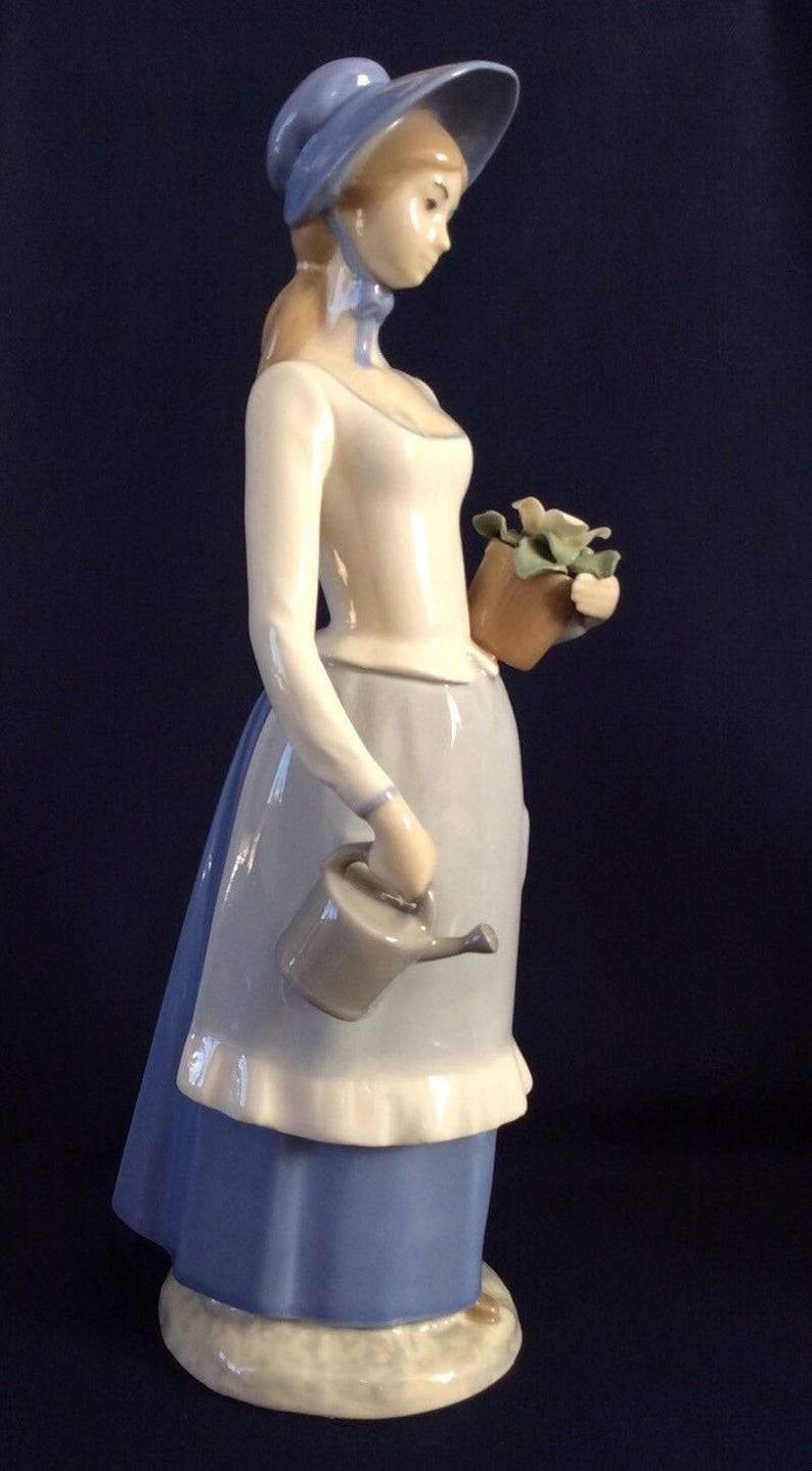 Rex Valencia Spanish Porcelain Lady with Flower Lladro Style Etsy
