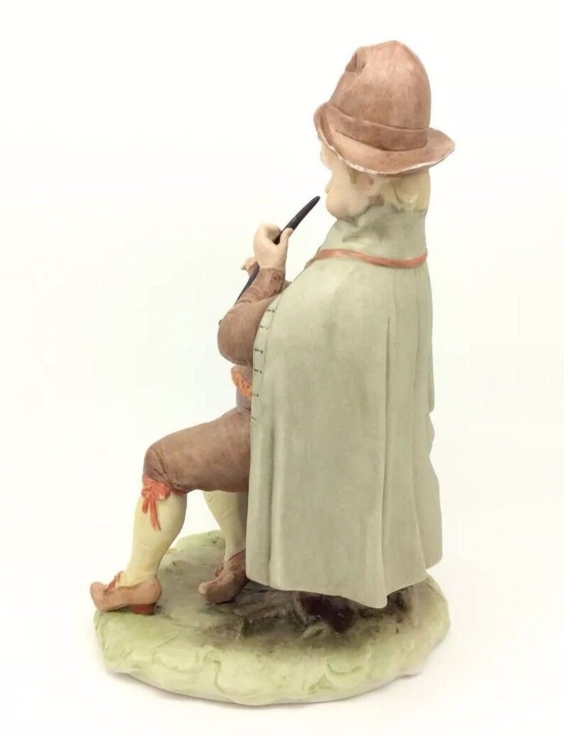 Italian Porcelain Musician playing Flute Figurine Vintage Capodimonte 8.5 22cm