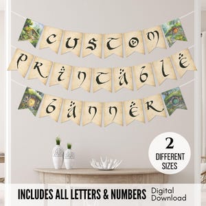 Fantasy Shire Custom Banner, Nerdy Magic Ring Personalized Decoration, Adventure Birthday Party, Cottagecore Baby Shower Sign, Download 3020