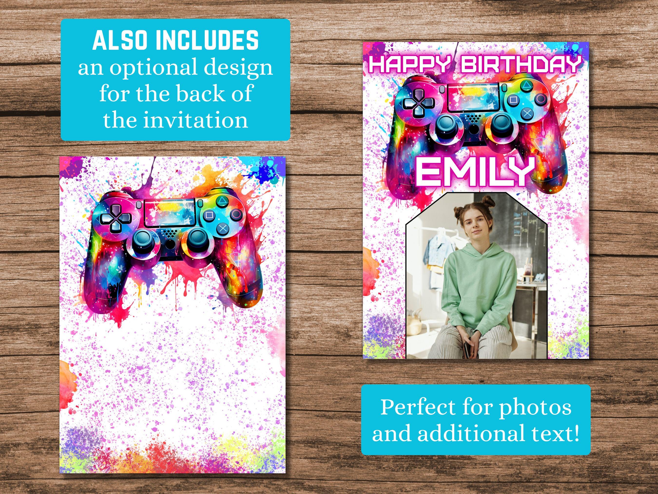 Editable Video Game Birthday Invitation, Girl Station Controller Party ...