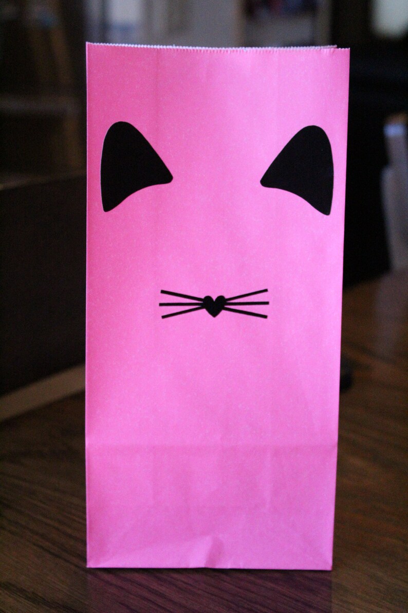 Cat or Kitten Birthday Party Favor Treat Bags Etsy
