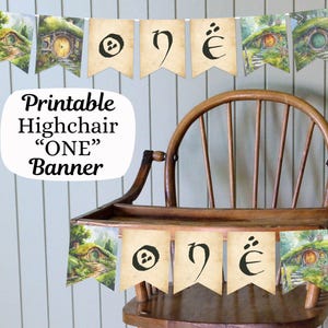 &quot;Fantasy Shire &quot;&quot;One&quot;&quot; Geburtstagsband Accessoires, Wimpelkette Babyparty, Abenteuer 1.Jahresdekoration, Download 3020.&quot;