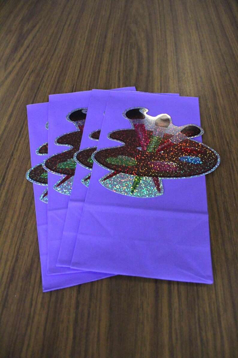 Art or Paint Birthday Paint Palette Party Favor Treat Bags Etsy