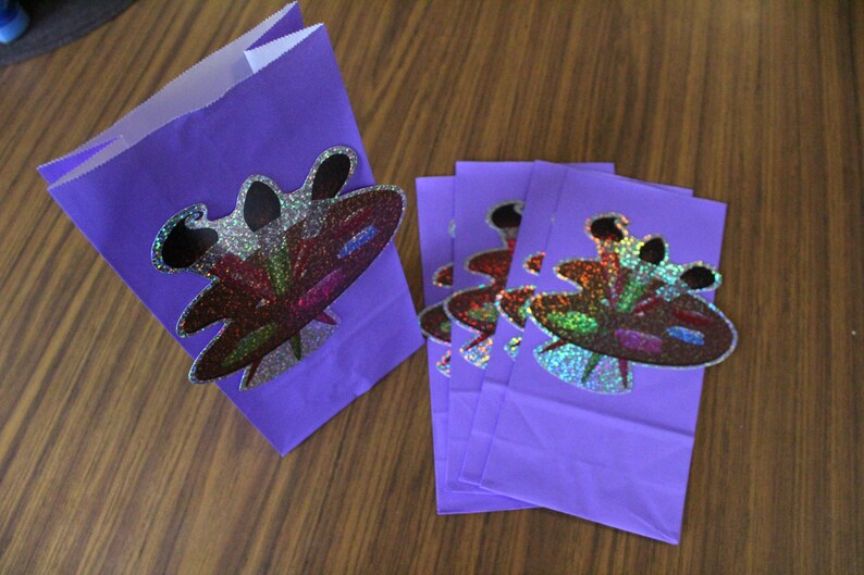 Art or Paint Birthday Paint Palette Party Favor Treat Bags Etsy