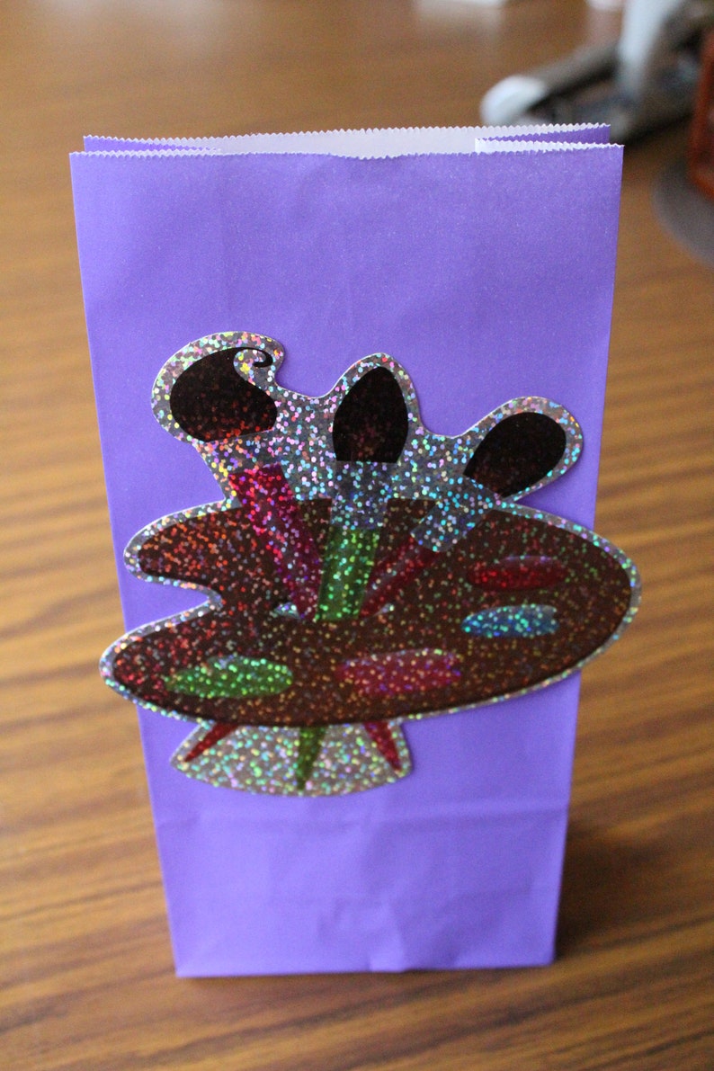 Art or Paint Birthday Paint Palette Party Favor Treat Bags Etsy