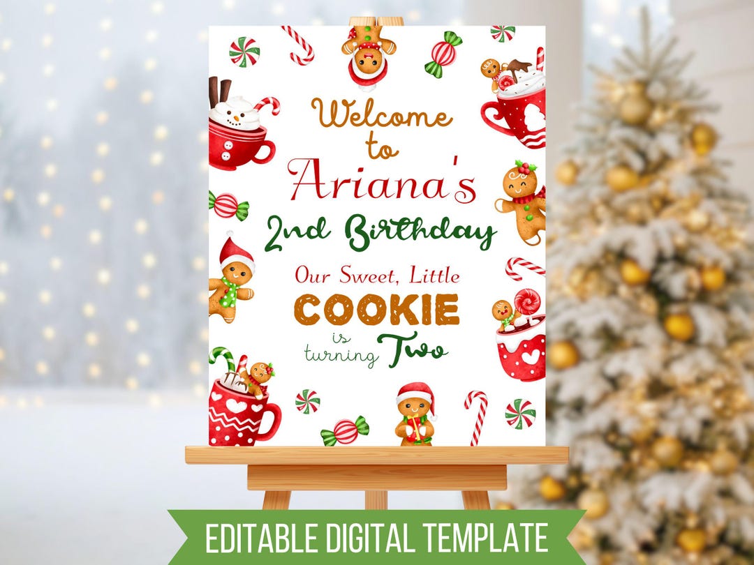 Editable Christmas Cookie Custom Sign, Gingerbread Decorating Baby ...