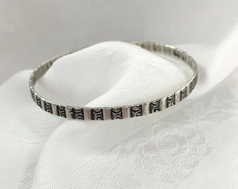 Vintage Danecraft Bangle Bracelet Sterling Silver Signed 8’’