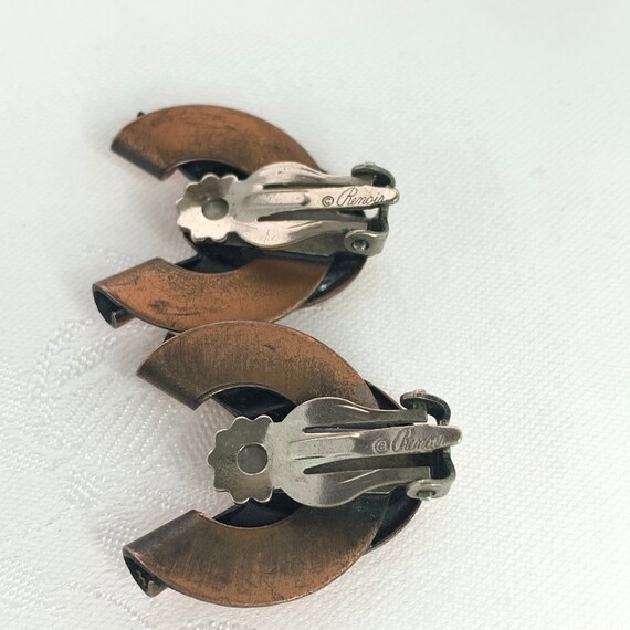 Vintage Renoir Earrings Copper Mid Century Modern… - image 4