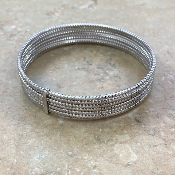 Vintage Bracelet Seven (7) Bangles Diamond Cut Te… - image 2