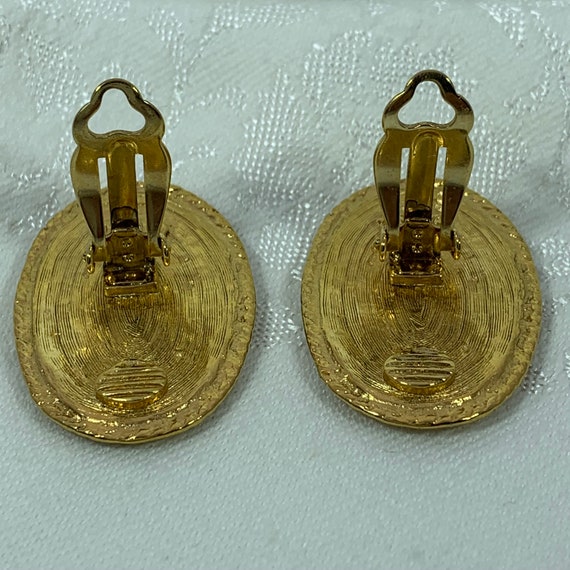 Vintage Erwin Pearl Earrings P.E.P. Medallions Cl… - image 6
