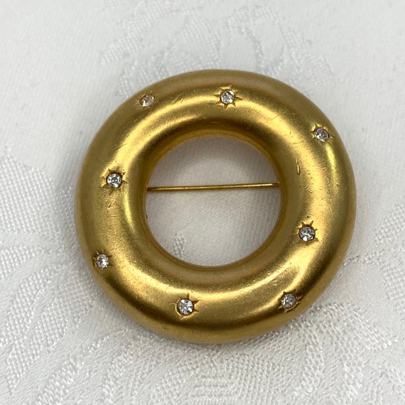 Vintage Brooch Butler & Wilson Circle Clear Cryst… - image 7