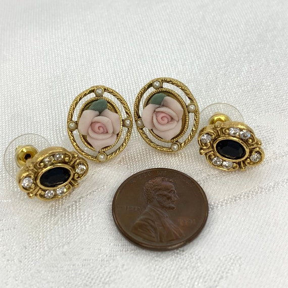Vintage Earrings 1928 Jewelry Co. Two Pair Porcel… - image 5