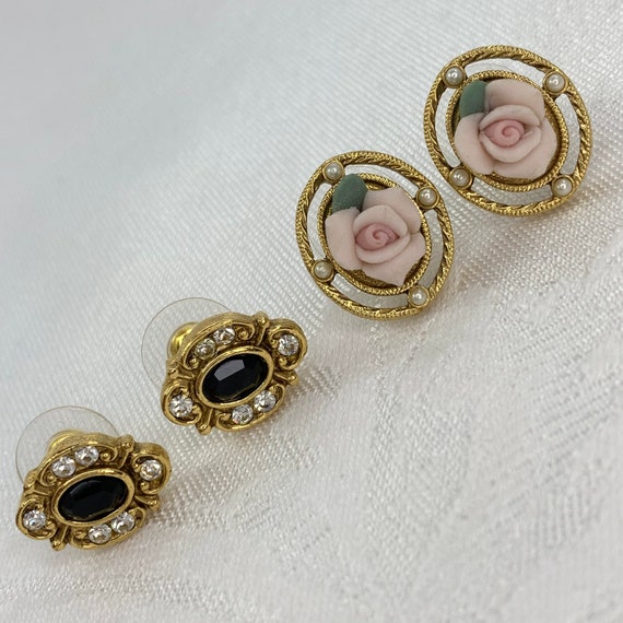 Vintage Earrings 1928 Jewelry Co. Two Pair Porcel… - image 4