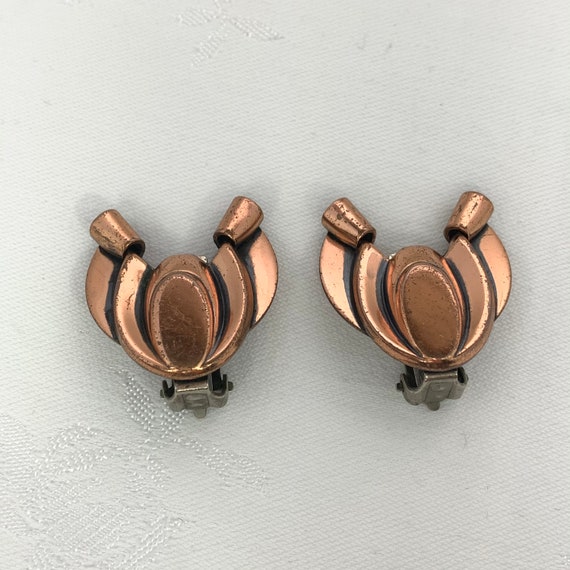 Vintage Renoir Earrings Copper Mid Century Modern… - image 8