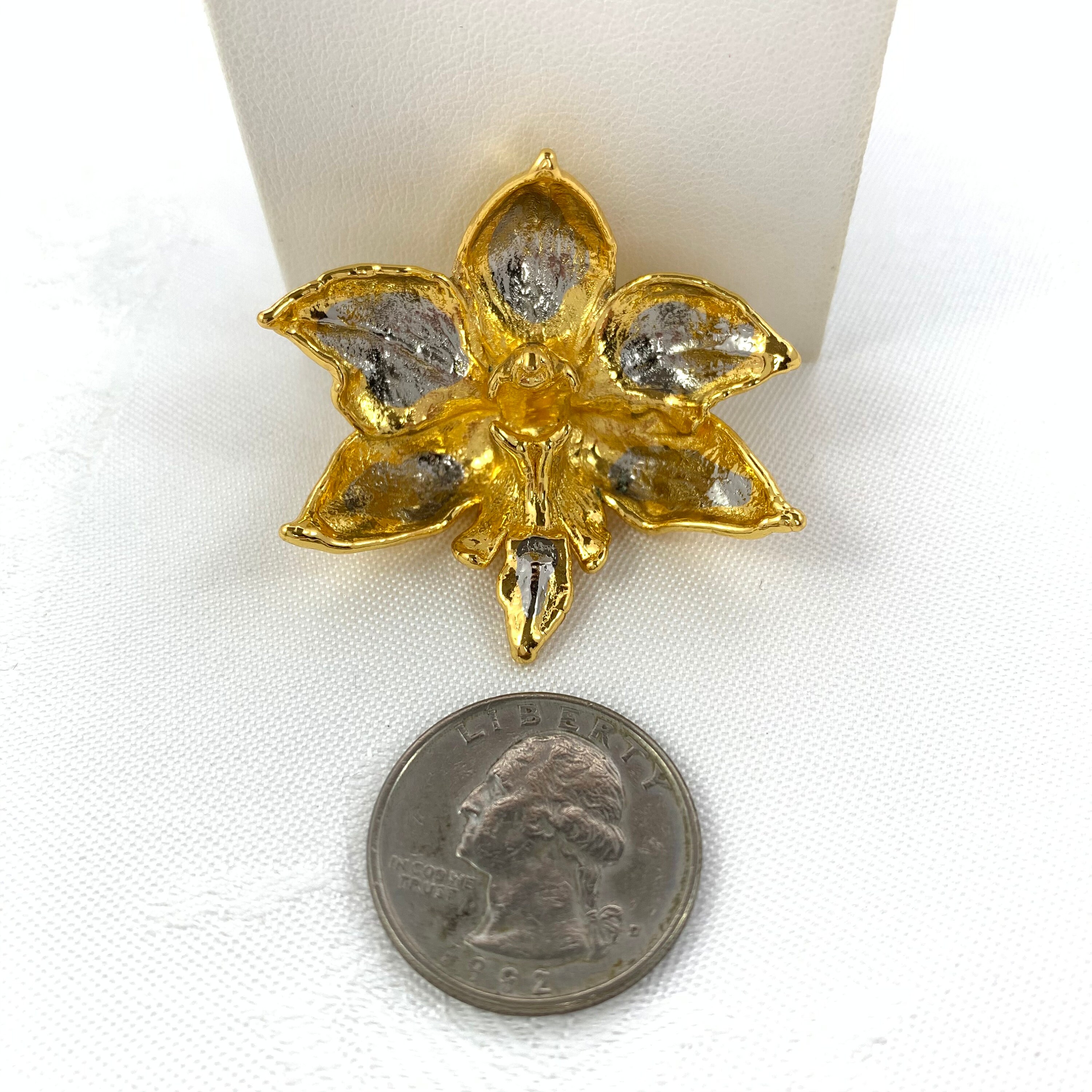 Risis Brooch Pendant Real Orchid 24 Kt. Gold Dipped Singapore - Etsy UK