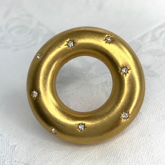 Vintage Brooch Butler & Wilson Circle Clear Cryst… - image 1