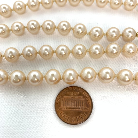 Vintage Monet Necklace Faux Pearls One Strand Cre… - image 6