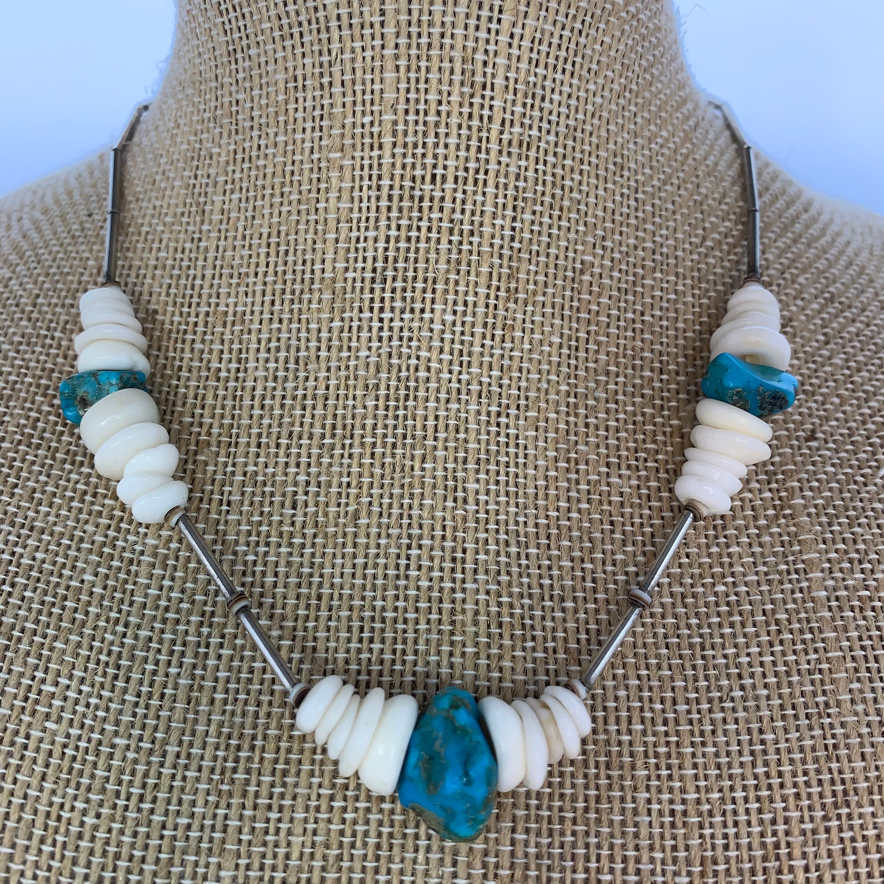 Turquoise puka shell necklace deals