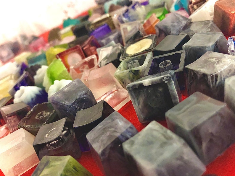 Resin Keycap Grab Bag | Choose up to 10x keycaps in each order! - Cherry MX Stem, LED-Backlit/Shine-through, Handmade Artisan Duds! 