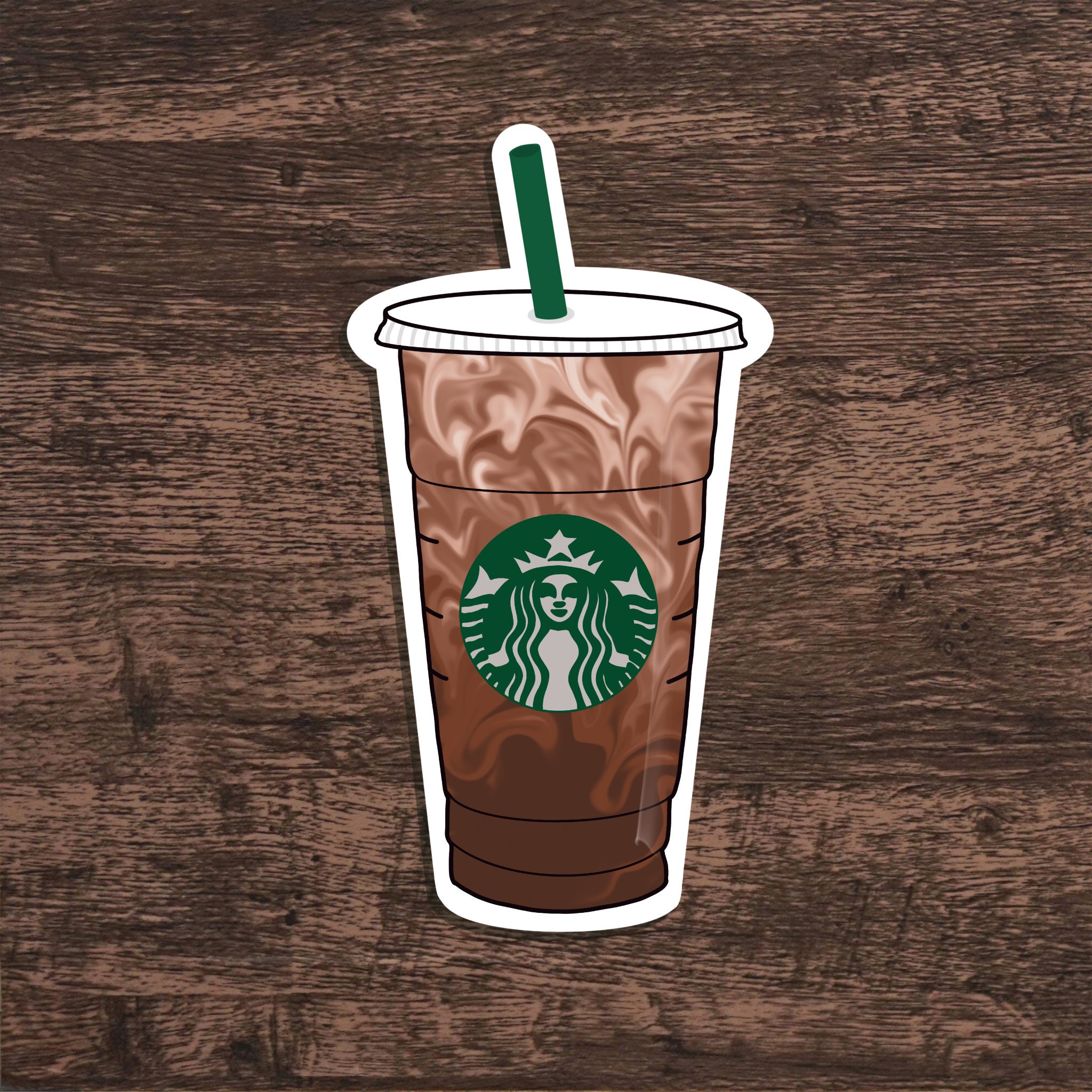 Iced Coffee Cup Sticker Latte Coffee Cup Sticker Starbucks Etsy