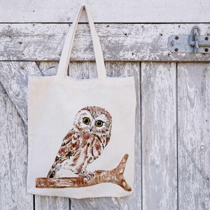 Personalised Tote Bag, Owl Tote Bag, Owl Gift, Reusable Bag