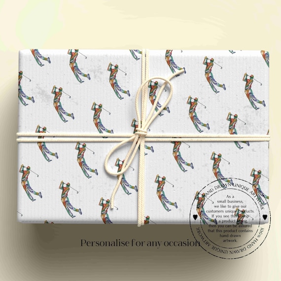 Personalised Golf Wrapping Paper | Golfer Gift Wrap | Golf Birthday Paper | Custom Gift Wrap for Any Occasion