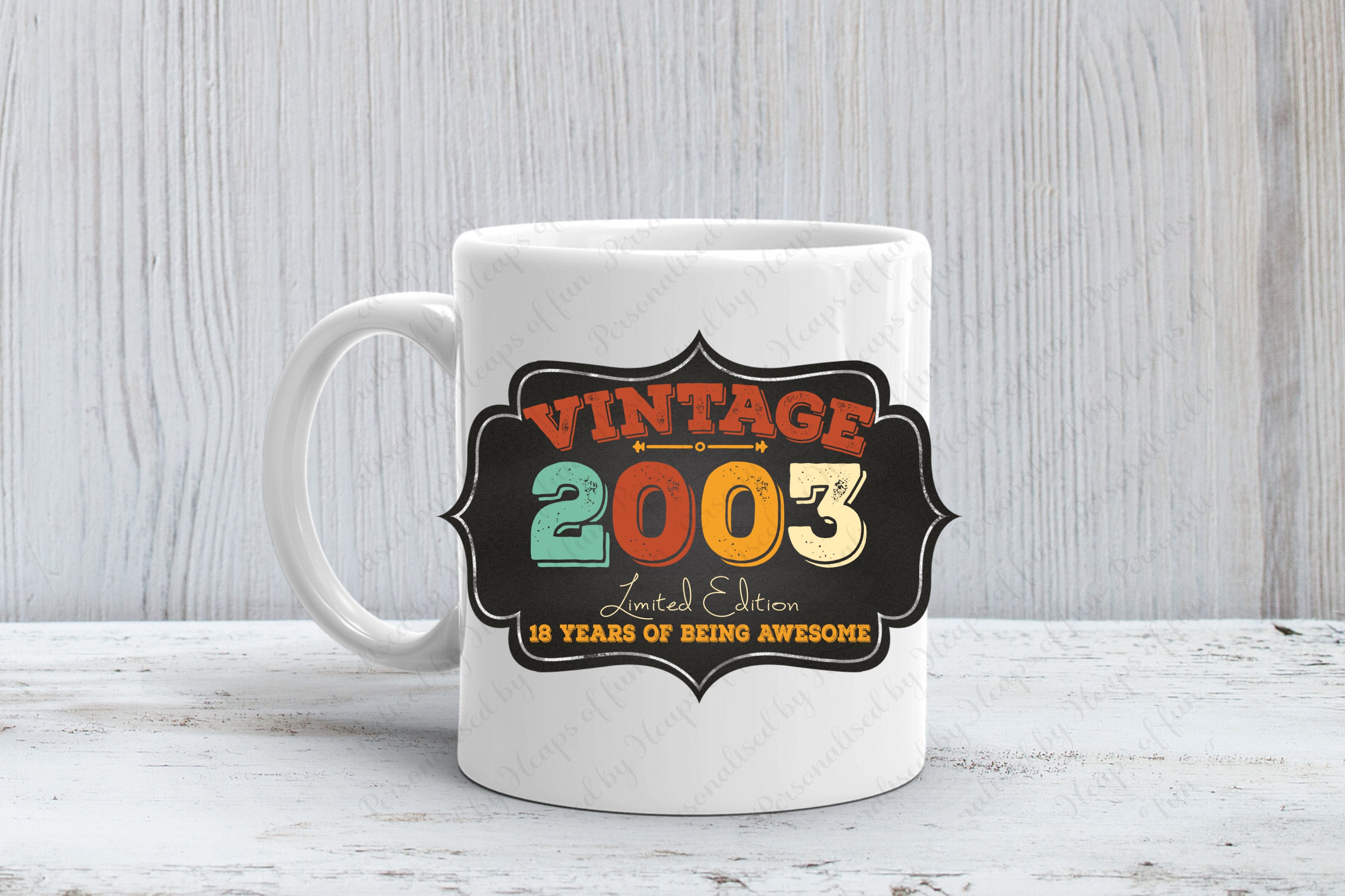 Personalised Vintage Birthday Mug Awesome Birthday - Etsy UK