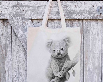 Koala Bear Tote Bag, Reusable Bag, Personalised Tote Bag