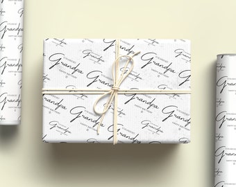 World's Best Grandpa Wrapping Paper, Personalised Birthday Gift Wrap