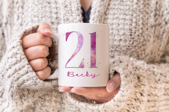 Personalised 21st Birthday Mug - Custom Name & Age - Unique Gift for 21-Year-Olds - Perfect 21st Birthday Present
