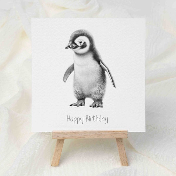 Carte d'anniversaire pingouin - carte pingouin personnalisée