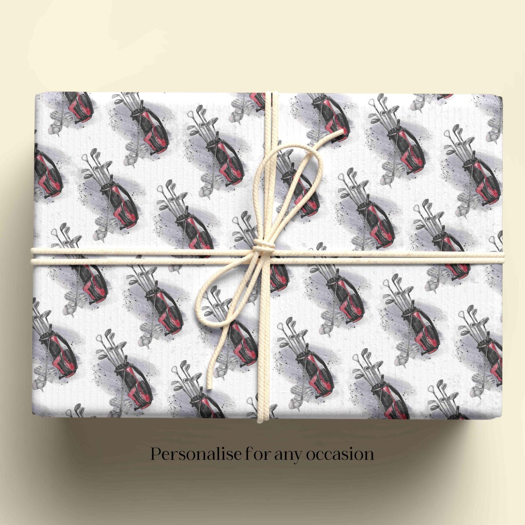 Golf Themed Wrapping Paper - Personalised Gift Wrap for Any Occasion - Etsy