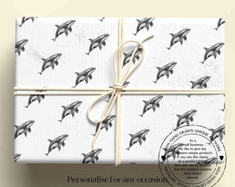 Killer Whale Wrapping Paper, Personalised Gift Wrap - For any occasion