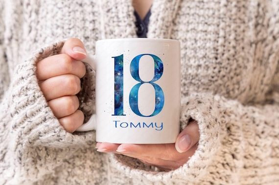 Personalised 18th Birthday Mug - Custom Name & Age - Unique Gift for 18-Year-Olds - Perfect 18th Birthday Present