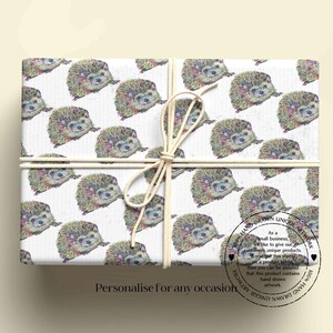 Papier cadeau hérisson, emballage cadeau personnalisé - Pour toutes les occasions