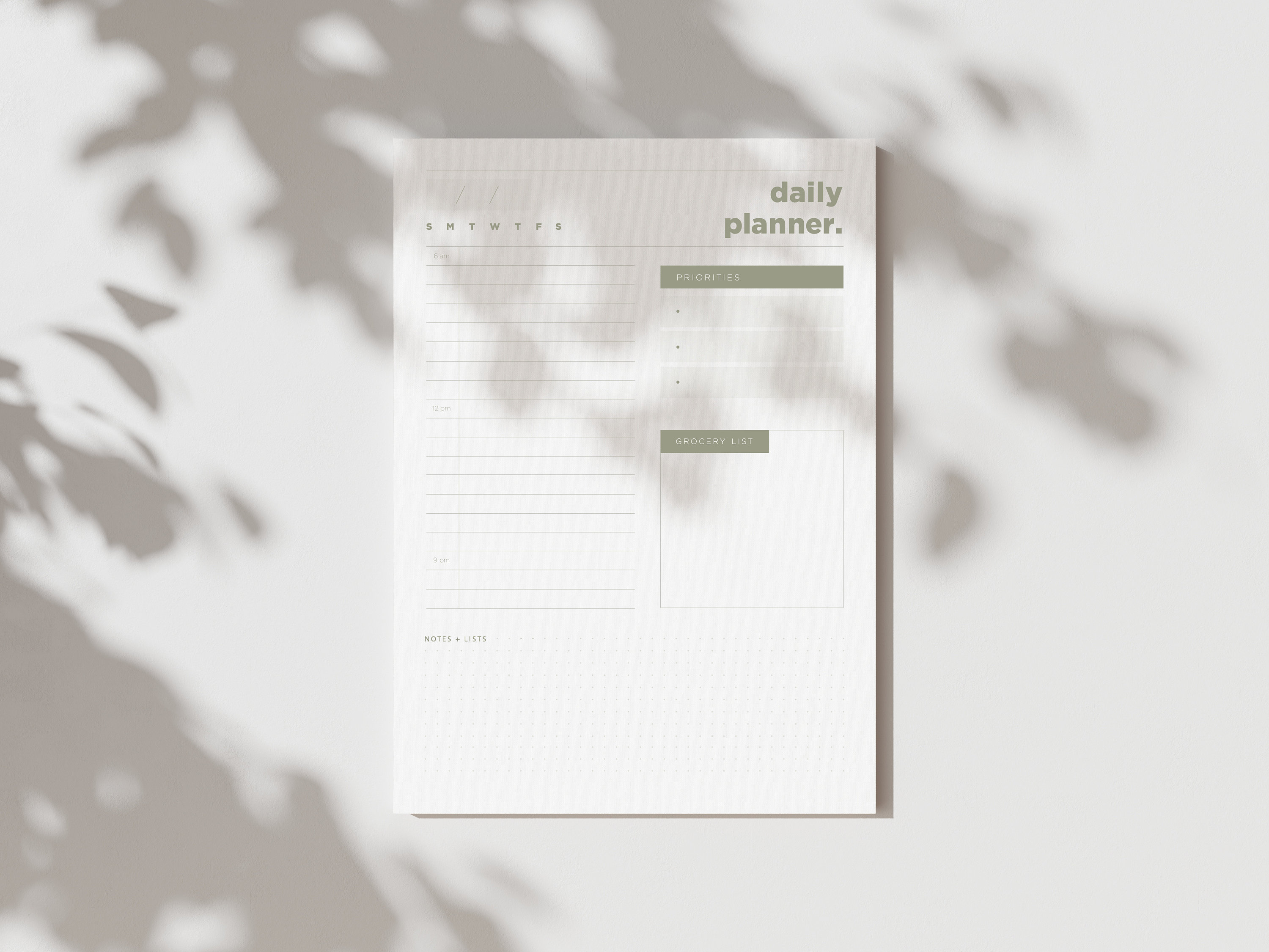 Daily Undated Planner Printable - Letter, A5, A4, Half Letter Sizes ...