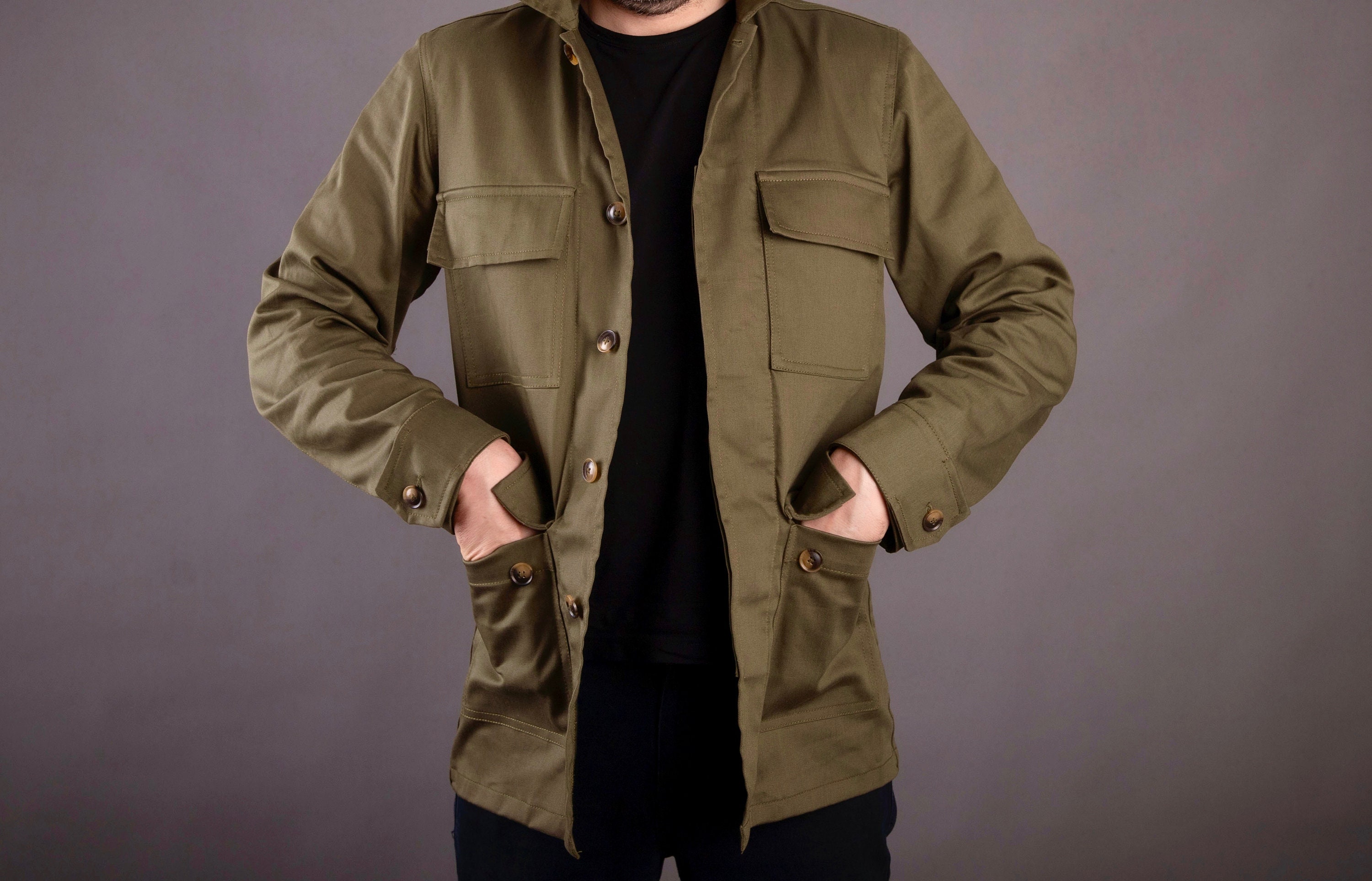 100% Pima Cotton Field / Safari Jacket 