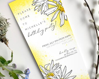 Daisy Birthday Party Invitation Template