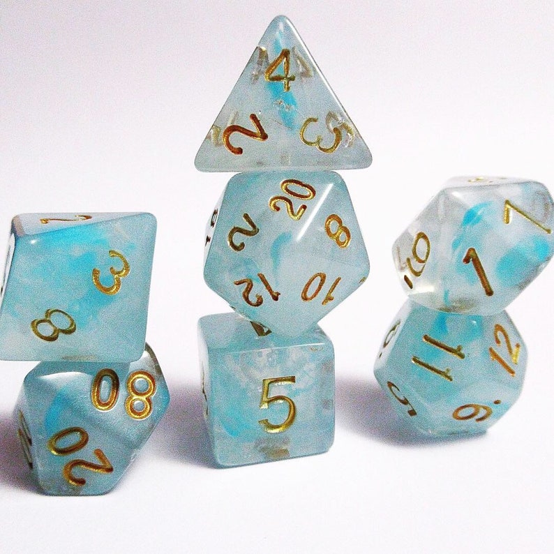 Lake Mist D/&D Dungeons and Dragons Dice Set DnD Pathfinder RPG Polyhedral Dice