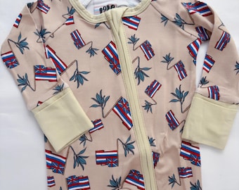 Hae Hawai’i x Lā’ī Bamboo Baby Coveralls
