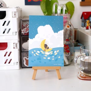 MoMo Kaninchen in der Galaxie Kunstdruck | Positive Zitate Postkarte, Zitate Kunstdruck, MotivationszitateKarten, farbenfroher Kunstdruck